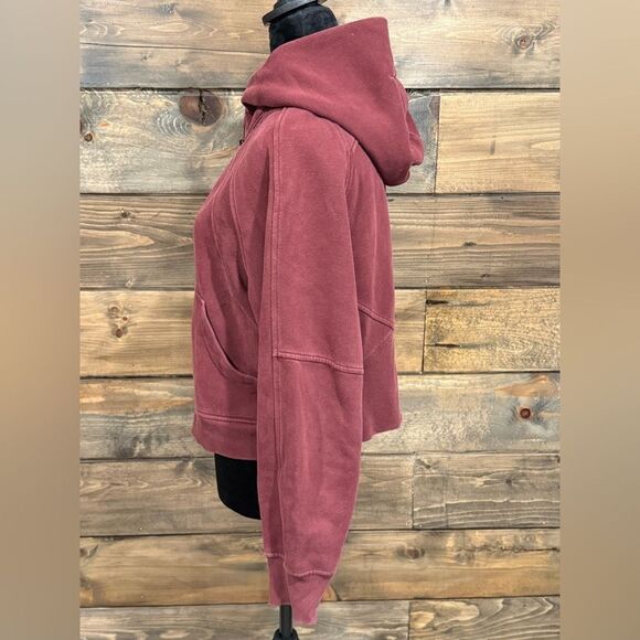 Lululemon Women's Burgundy cropped scuba Zip-Up Hoodie​ - Picture 5 of 6